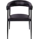 Libra Interiors Churchill Dining Chair in Charcoal Leather – Set of 2
