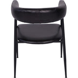 Libra Interiors Churchill Dining Chair in Charcoal Leather – Set of 2