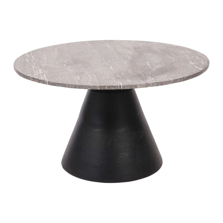 Libra Interiors Clifton II Coffee Table in Charcoal Black and Travertine – Large