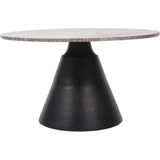 Libra Interiors Clifton II Coffee Table in Charcoal Black and Travertine – Large