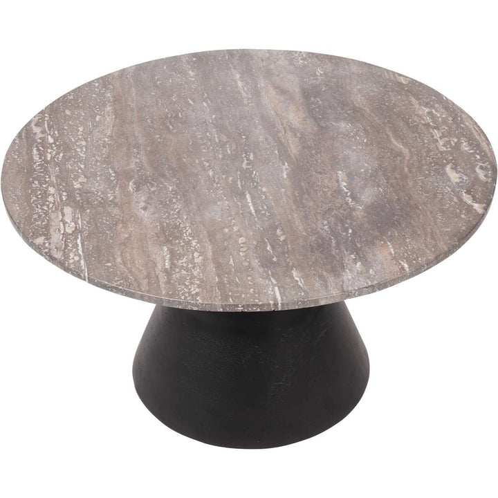 Libra Interiors Clifton II Coffee Table in Charcoal Black and Travertine – Large