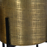 Libra Interiors Clyde Standing Planters in Antique Brass – Set of 2