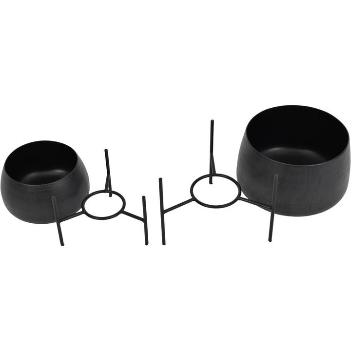 Libra Interiors Clyde Tabletop Planters in Matte Black – Set of 2