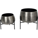 Libra Interiors Clyde Tabletop Planters in Nickel – Set of 2