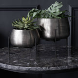 Libra Interiors Clyde Tabletop Planters in Nickel – Set of 2