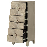 Libra Interiors Coco Six Drawer Chest – Silver