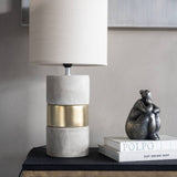 Libra Interiors Concrete and Gold Table Lamp