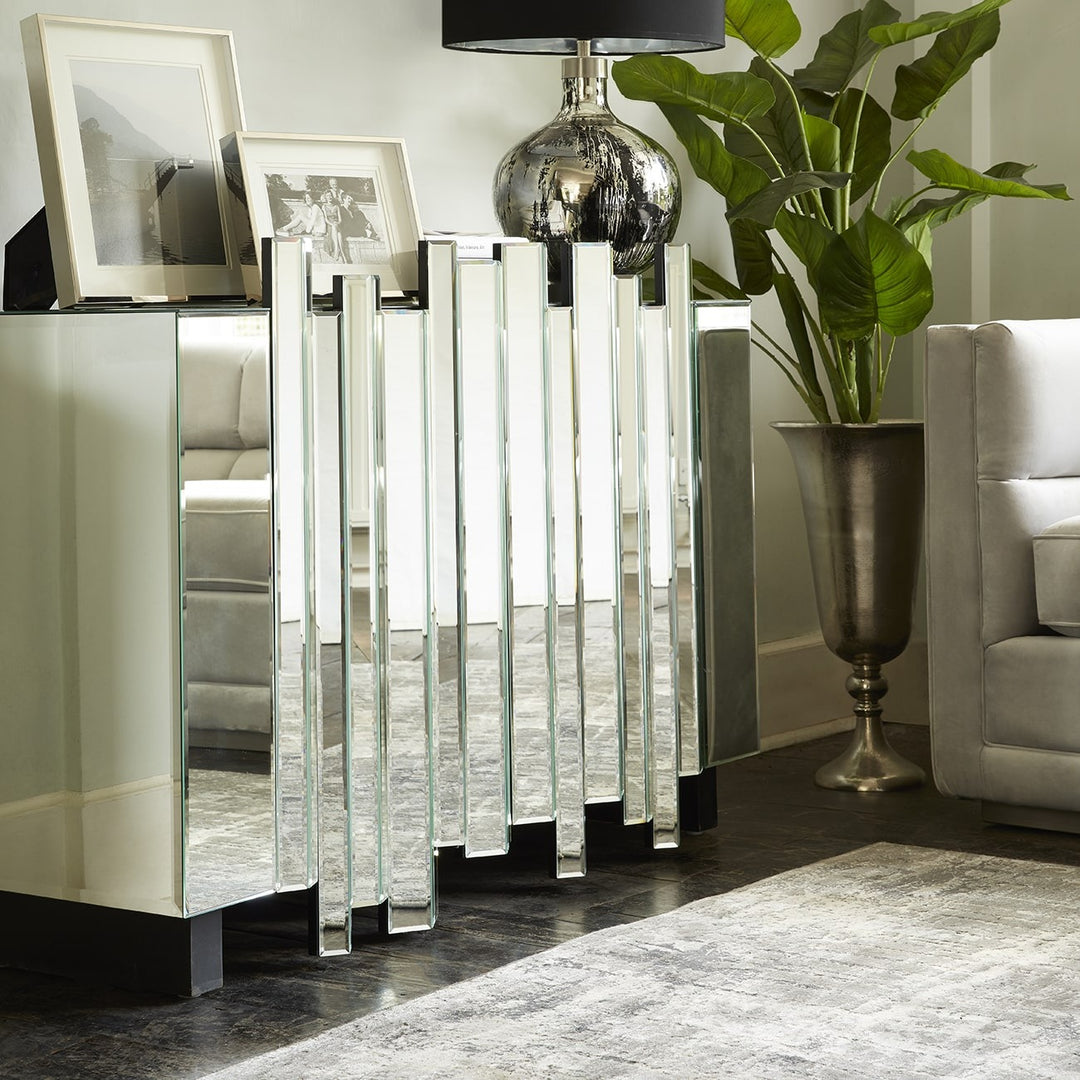 Libra Interiors Crystalline Mirrored Cabinet