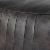 Libra Interiors Cube Pouffe – Charcoal Grey Leather