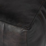 Libra Interiors Cube Pouffe – Charcoal Grey Leather