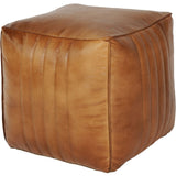 Libra Interiors Cube Pouffe – Cognac Leather