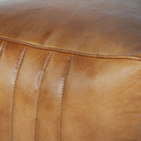 Libra Interiors Cube Pouffe – Cognac Leather