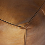 Libra Interiors Cube Pouffe – Cognac Leather
