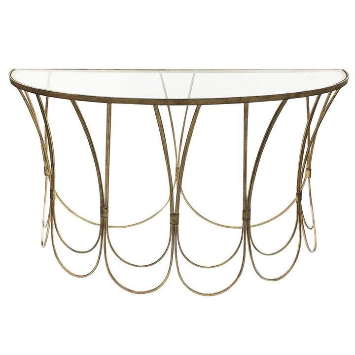 Libra Interiors Deco Console Table – Champagne Gold