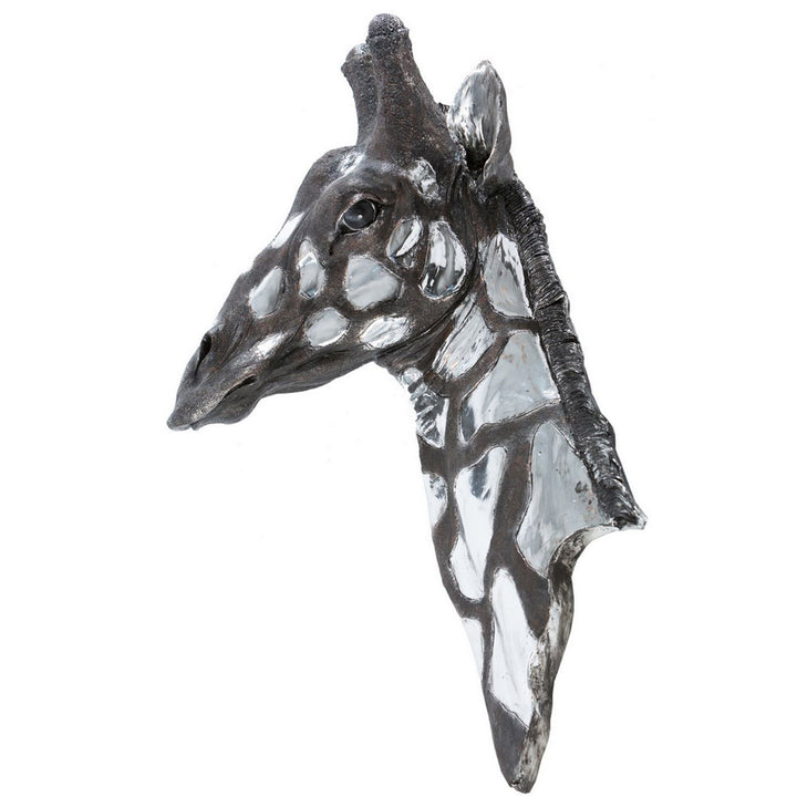 Libra Interiors Dappled Silver Giraffe Head Wall Plaque