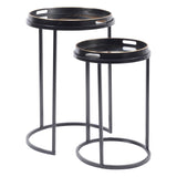 Libra Interiors Gold and Black Swirl Tables – Set of 2