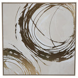 Libra Interiors Golden Foiled Circles Framed Canvas