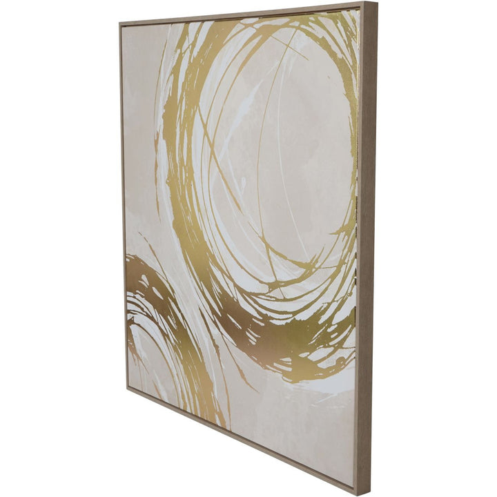 Libra Interiors Golden Foiled Circles Framed Canvas