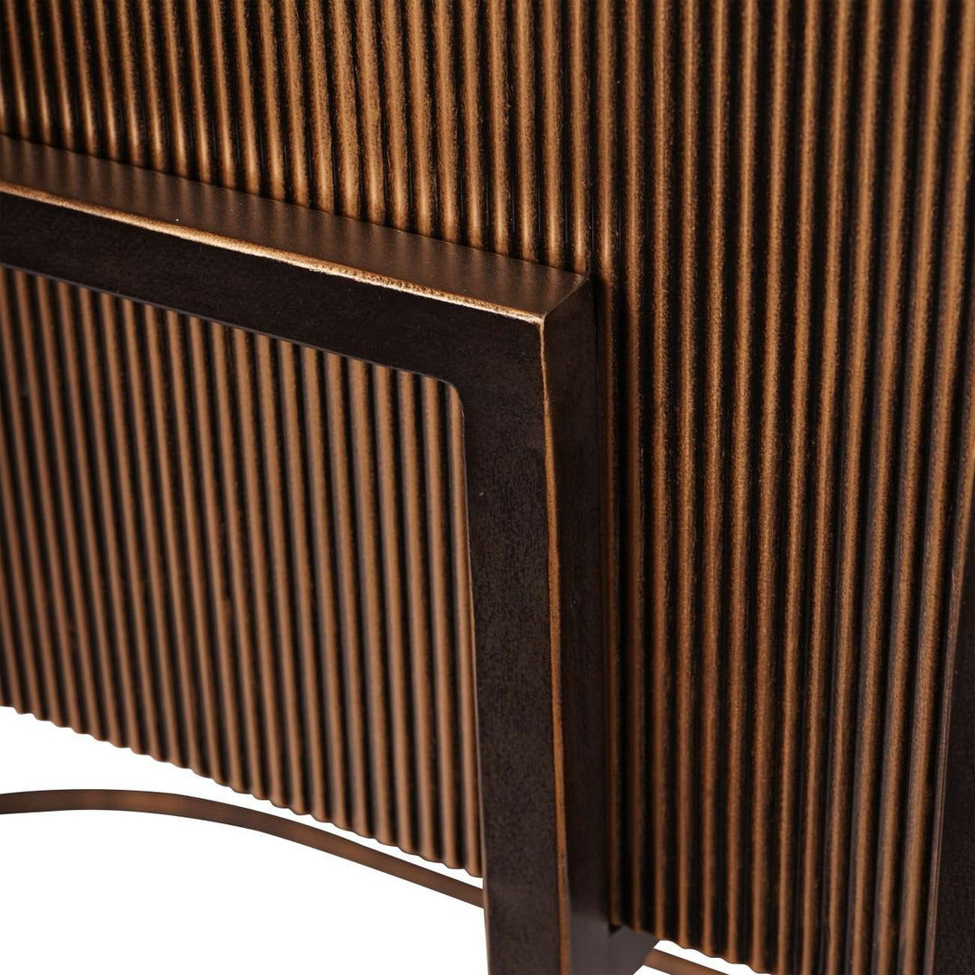 Libra Interiors Hunter Corrugated Console Table – Antique Gold