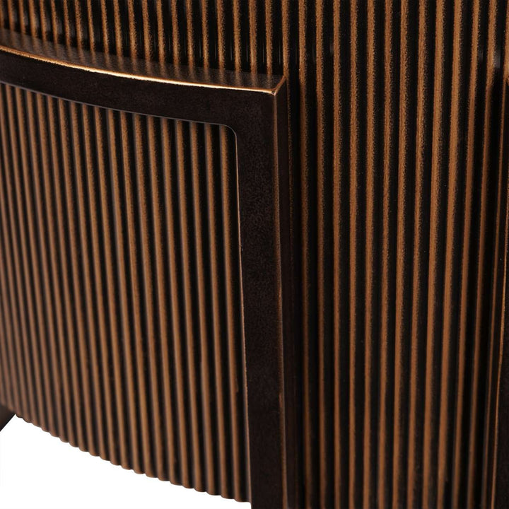 Libra Interiors Hunter Corrugated Side Table – Antique Gold