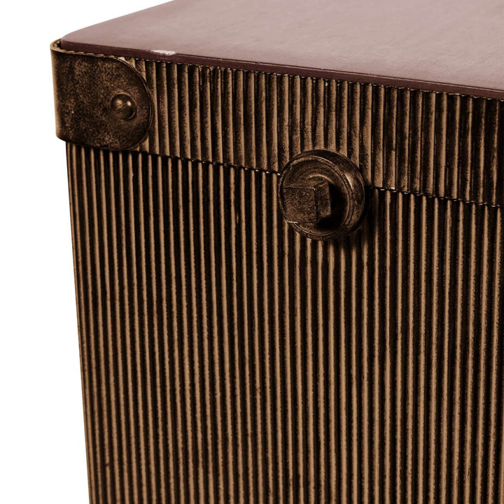 Libra Interiors Hunter Corrugated Trunk Accent Table – Antique Gold