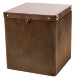 Libra Interiors Hunter Corrugated Trunk Side Table – Antique Gold