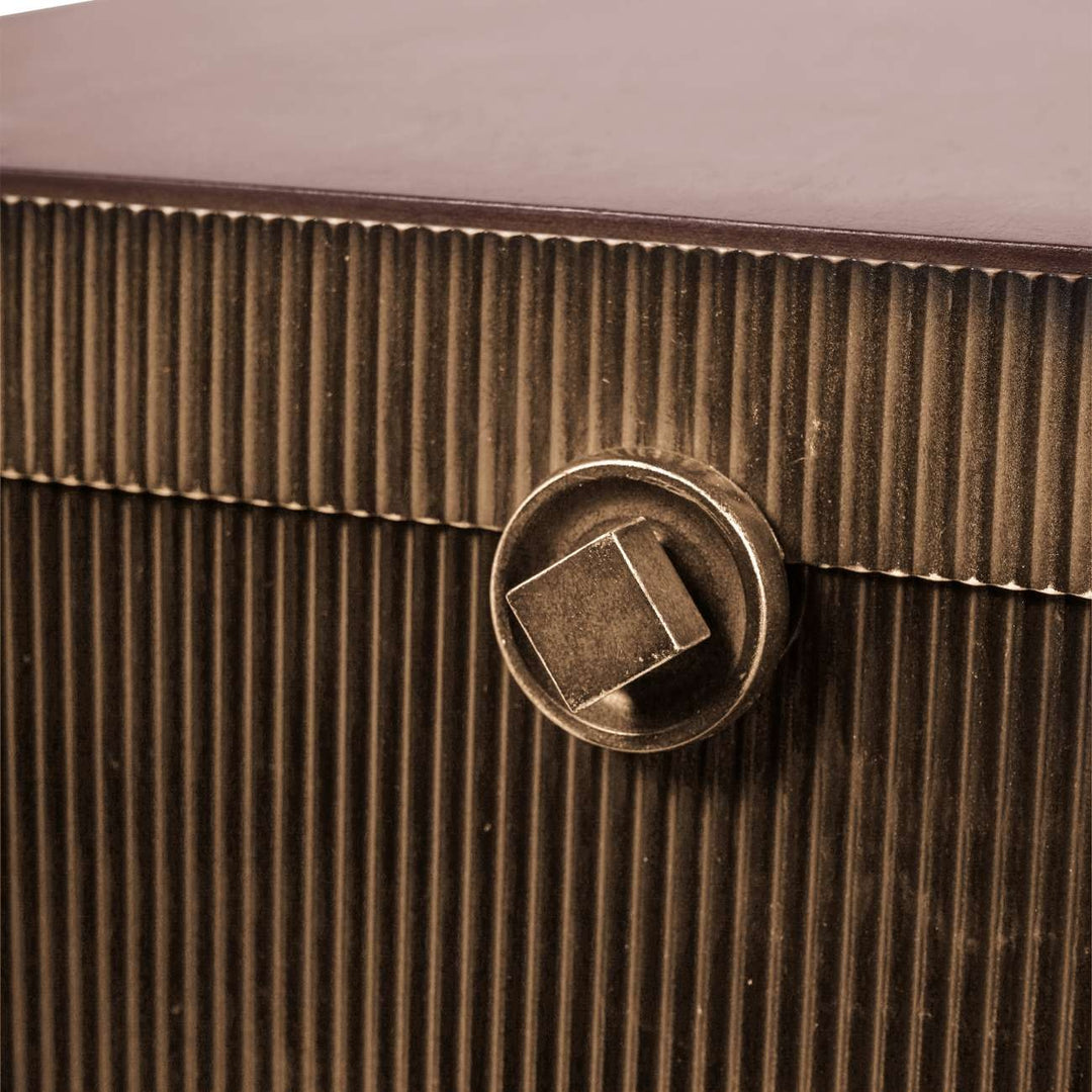 Libra Interiors Hunter Corrugated Trunk Side Table – Antique Gold