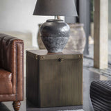 Libra Interiors Hunter Corrugated Trunk Side Table – Antique Gold