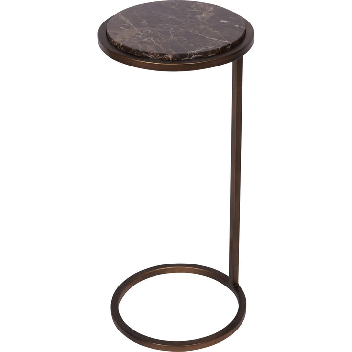 Libra Interiors Iota Accent Table – Brown Emperador Marble