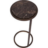 Libra Interiors Iota Accent Table – Brown Emperador Marble
