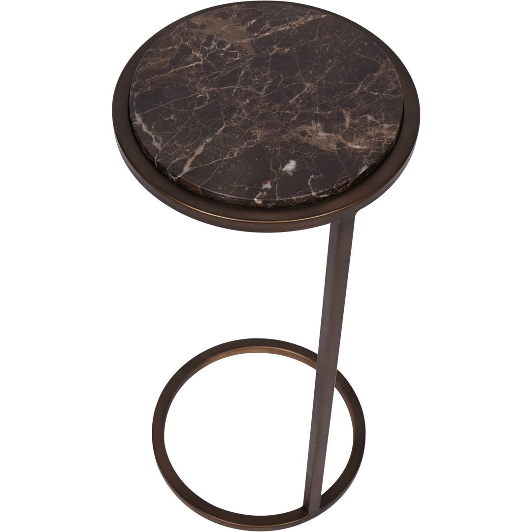 Libra Interiors Iota Accent Table – Brown Emperador Marble