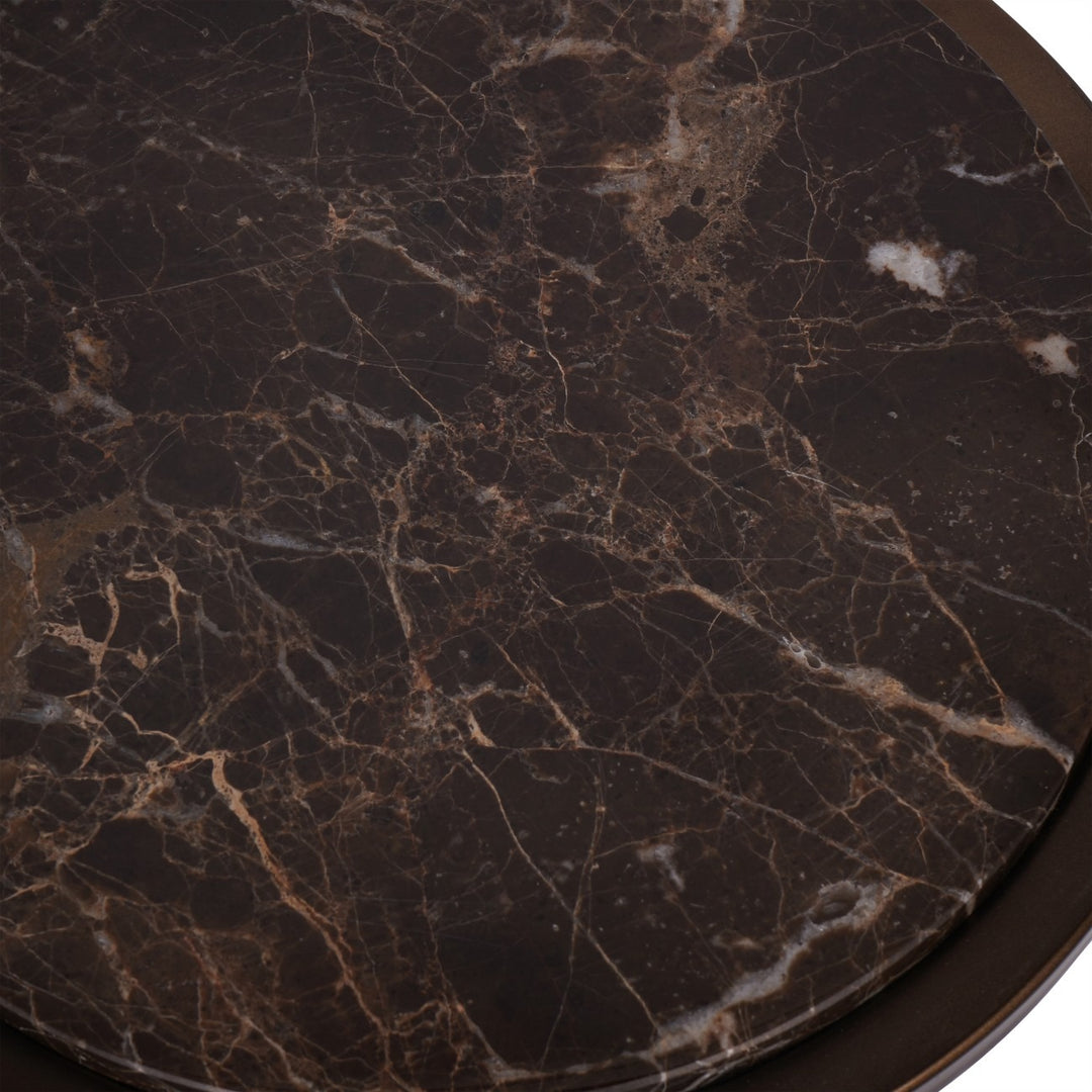 Libra Interiors Iota Accent Table – Brown Emperador Marble