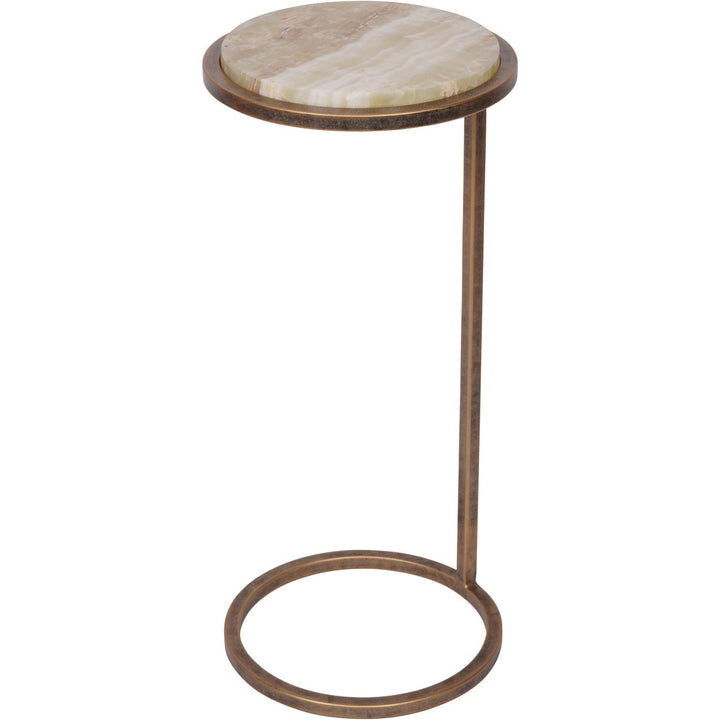 Libra Interiors Iota Accent Table – Green Onyx Marble