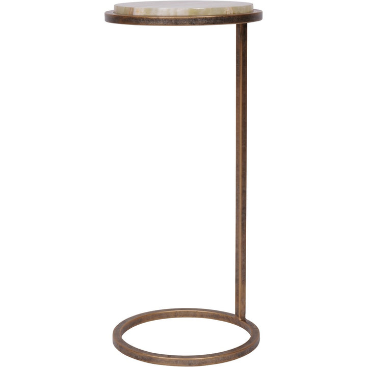 Libra Interiors Iota Accent Table – Green Onyx Marble