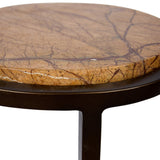 Libra Interiors Iota Accent Table – Forest Brown Marble