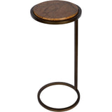 Libra Interiors Iota Accent Table – Forest Brown Marble