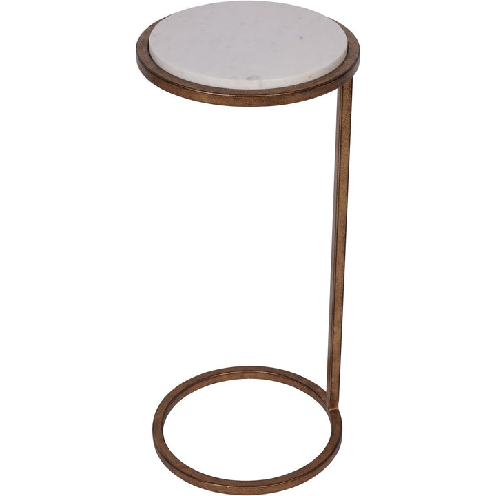 Libra Interiors Iota Accent Table – White Banswara Marble