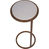 Libra Interiors Iota Accent Table – White Banswara Marble