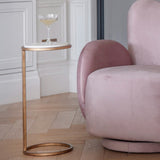 Libra Interiors Iota Accent Table – White Banswara Marble