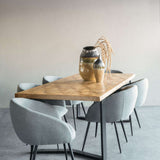 Libra Interiors Langley Dining Chair – Smoke Grey Fabric