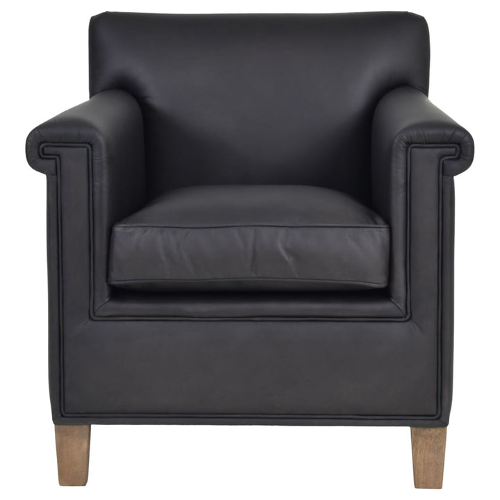 Libra Interiors Lytham Armchair – Black Leather