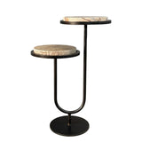 Libra Interiors Marco Accent Table - Forest Brown Marble