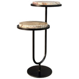 Libra Interiors Marco Accent Table - Forest Brown Marble