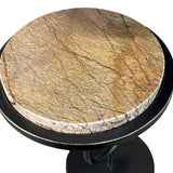 Libra Interiors Marco Accent Table - Forest Brown Marble