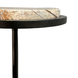 Libra Interiors Marco Accent Table - Forest Brown Marble