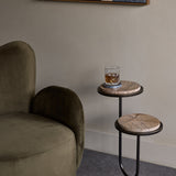 Libra Interiors Marco Accent Table - Forest Brown Marble