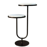 Libra Interiors Marco Accent Table - White Banswara Marble