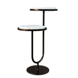 Libra Interiors Marco Accent Table - White Banswara Marble