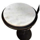 Libra Interiors Marco Accent Table - White Banswara Marble