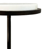 Libra Interiors Marco Accent Table - White Banswara Marble